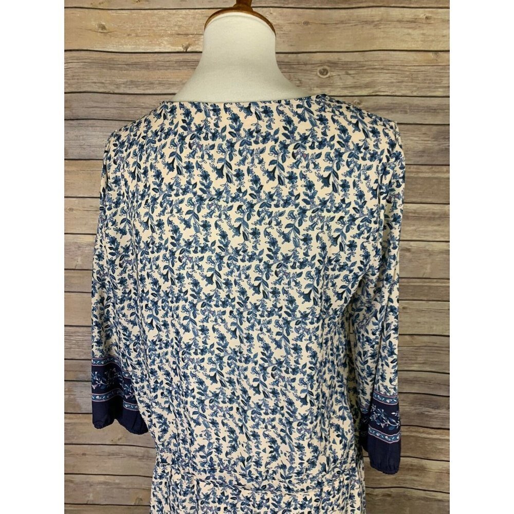 Prato Womens Dress Size 2 Tie Waist Floral Border - Picture 6 of 8